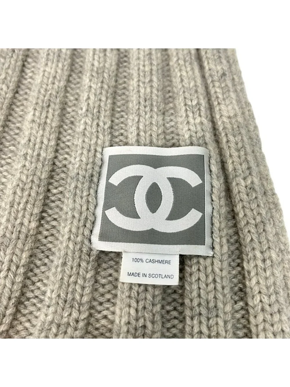 Chanel Scarf Sports Line Light Gray Cashmere
